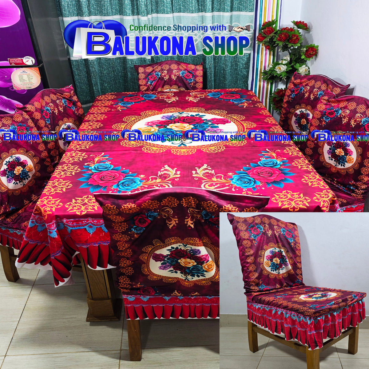 3D ওয়াটারপ্রুফ প্রিমিয়াম কুচি ডাইনিং সেট (DK=16)