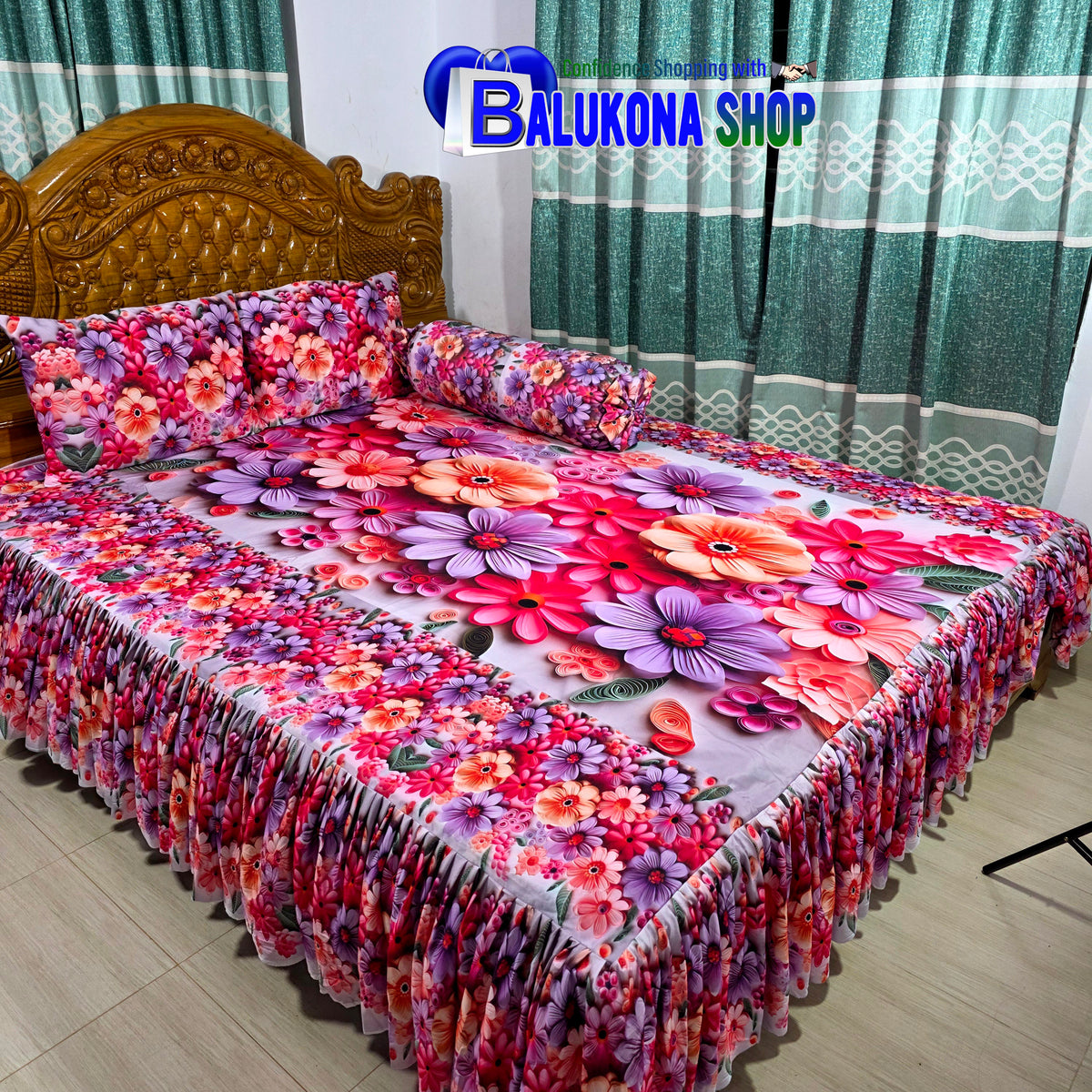 3D ওয়াটারপ্রুফ প্রিমিয়াম কুচি চাদর (BK=4)